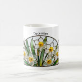 Stained Glass Birth Flower December Narcissus   Kaffeetasse (Mittel)