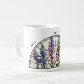 Stained Glass Birth Flower July Larkspur Name Kaffeetasse (Vorderseite Links)