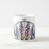 Stained Glass Birth Flower July Larkspur Name Kaffeetasse (Mittel)
