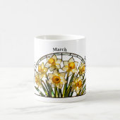 Stained Glass Birth Flower March Daffodil Name Kaffeetasse (Mittel)