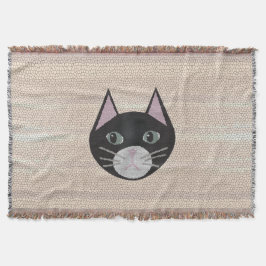 Stained Glass Black Cat, Beige Decke