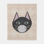 Stained Glass Black Cat, Beige Fleecedecke (Vorderseite)