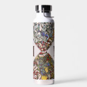 Stained Glass Botanical Floral Monogram Trinkflasche (Links)