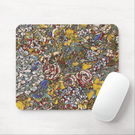Stained Glass Botanical Floral Mousepad