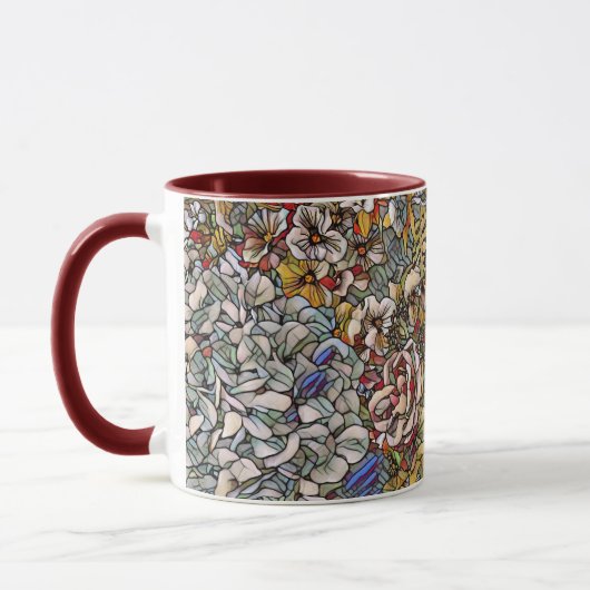 Stained Glass Botanical Floral Tasse (Links)