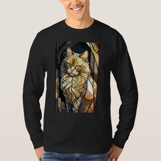 Stained Glass Buff Cat T-Shirt (Vorderseite)
