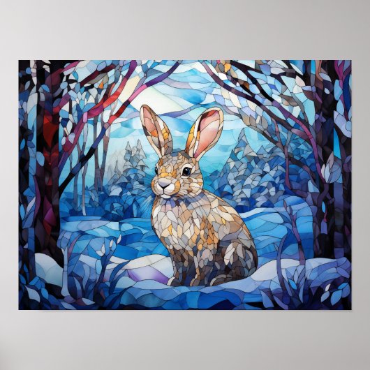 Stained Glass Bunny Poster (Vorne)