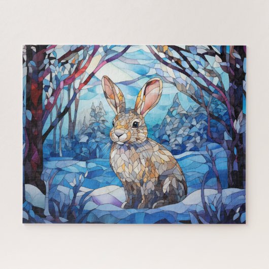 Stained Glass Bunny Puzzle (Horizontal)
