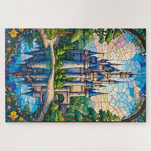 Stained Glass Castle Jigsaw Puzzle (Horizontal)
