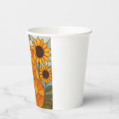 Stained Glass Cats and Sunflowers Art Design Pappbecher (Links)