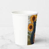 Stained Glass Cats and Sunflowers Art Design Pappbecher (Rechts)