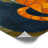 Stained Glass Cats and Sunflowers Art Design Poster (Ecke)