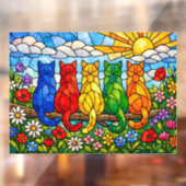 Stained-Glass Cats Home Window Cling Fensteraufkleber (Blatt 2)