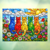 Stained-Glass Cats Home Window Cling Fensteraufkleber (Blatt 3)