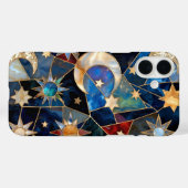 Stained Glass Celestial iPhone Case Moon Stars  (Rückseite (Horizontal))