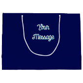 Stained-Glass Christmas Black Cat In Red Hat Große Geschenktüte (Rückseite)