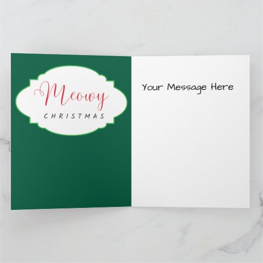 Stained-Glass Christmas Orange Tabby Cat Karte (Innenseite)