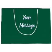 Stained-Glass Christmas Tabby Cat In Pink Cap Große Geschenktüte (Rückseite)