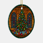 Stained Glass Christmas Tree Magic Keramik Ornament (Rechts)