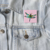 Stained Glass Colorful Dragonfly Button (Beispiel)