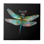 Stained Glass Colorful Dragonfly Fliese (Vorderseite)