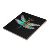 Stained Glass Colorful Dragonfly Fliese (Seite)