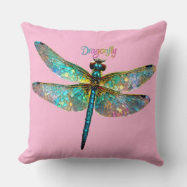 Stained Glass Colorful Dragonfly Kissen