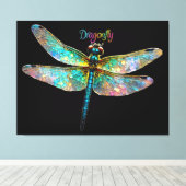Stained Glass Colorful Dragonfly Leinwanddruck (Insitu (Holzboden))