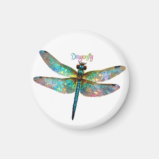 Stained Glass Colorful Dragonfly Magnet (Vorne)