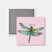 Stained Glass Colorful Dragonfly Magnet (Vorderseite/Rückseite)