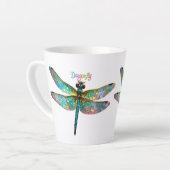 Stained Glass Colorful Dragonfly Milchtasse (Linke Ecke)