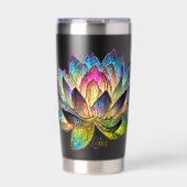 Stained Glass Colorful Lotus Flower Thermobecher (Vorderseite)