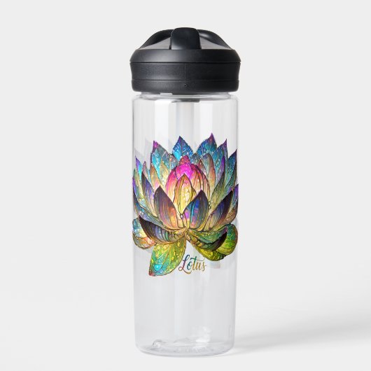 Stained Glass Colorful Lotus Flower  Trinkflasche (Vorderseite)