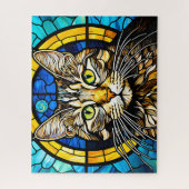 Stained Glass Cute Cat Jigsaw Puzzle (Vertikal)