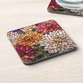 Stained Glass Dahlia Art Getränkeuntersetzer (Linke Seite)