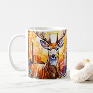 Stained Glass Deer Kaffeetasse