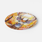 Stained Glass Deer Pappteller (Schrägansicht)