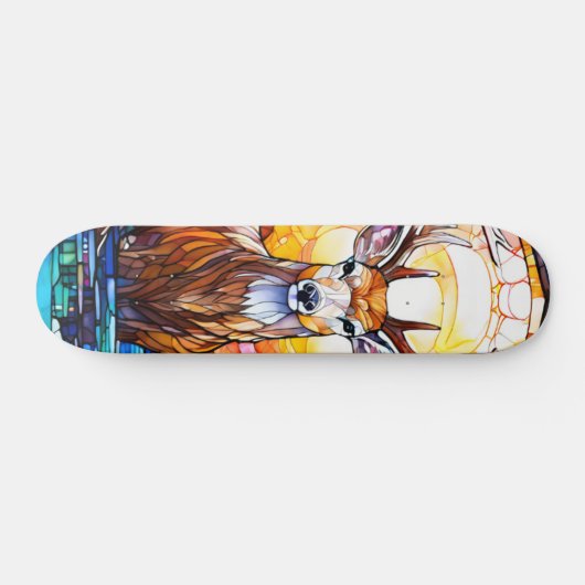 Stained Glass Deer Skateboard (Horizontal)