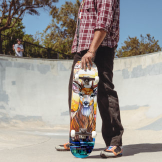 Stained Glass Deer Skateboard