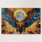 Stained Glass Eagle Jigsaw Puzzle (Horizontal)