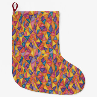 Stained Glass Effect Rainbow Christmas Stocking Großer Weihnachtsstrumpf