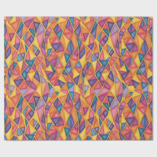 Stained Glass Effect Rainbow Wrapping Paper Geschenkpapier (Flach)