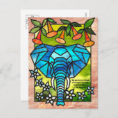 Stained Glass Elephant Postcards Feiertagspostkarte (Vorne/Hinten)