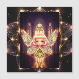 Stained glass, fairies, cathedrals, prayer magnetkarte