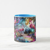 Stained Glass Flamingo Moon Garden Tasse (Zentrum)