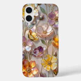 Stained Glass Floral iPhone Case Yellow Pink Gold