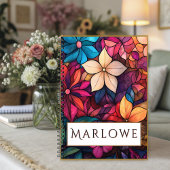 Stained Glass Floral Kaleidoscope of Brilliance Notizblock