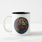 Stained Glass Floral Mug  Zweifarbige Tasse (Links)