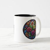 Stained Glass Floral Mug Zweifarbige Tasse (VorderseiteRechts)