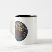 Stained Glass Floral Mug Zweifarbige Tasse (Vorderseite Links)